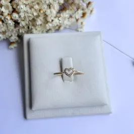 Anel Coração Microzirconias e Esferas