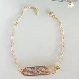 Pulseira Chapa Oração Pai Nosso