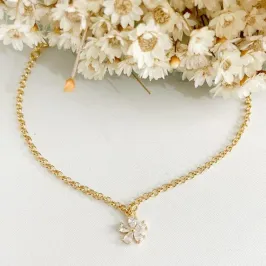 Pulseira Infantil Flor Zirconia
