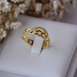 Anel Corrente e Tira Cravejada