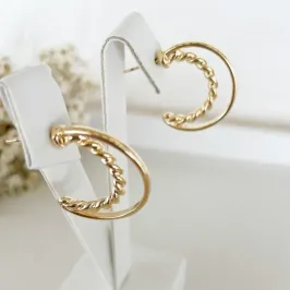 Brinco Argola Aberta Fio e Corda