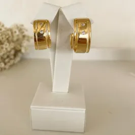 Brinco Argola Aberta Pontos de Zirconia