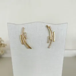 Brinco Fileiras Lisas e Zirconias