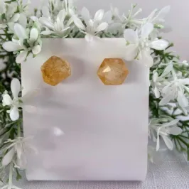 Brinco Sextavado Pedra Natural