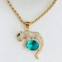 Colar Pantera com Zirconia