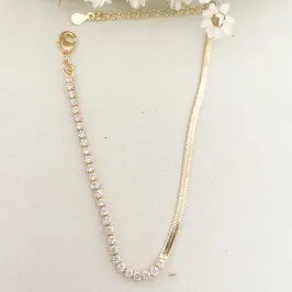Pulseira Riviera Cristal e Fita