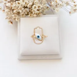 Anel Olho Grego e Madrepérola