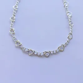 Colar Coração Trançado 45cm
