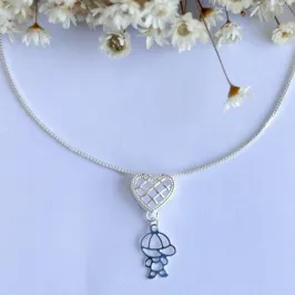 Colar Coração Vazado Filha(o)