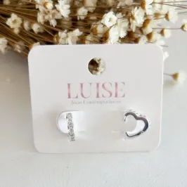 Brinco Argola Coração Fileira Zirconia