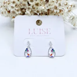 Brinco Gota com Zirconias Colors