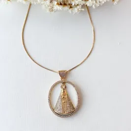 Colar Nossa Senhora e Perola Shel