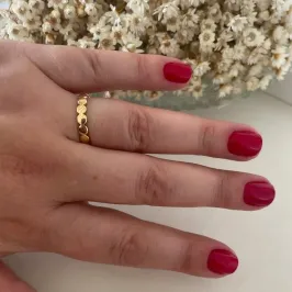 Anel Bolinhas Achatadas