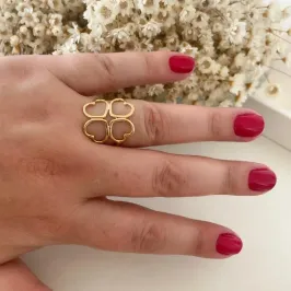 Anel Quatro Corações Grandes