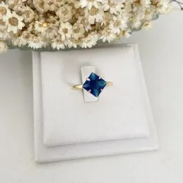 Anel Zirconia Quadrada