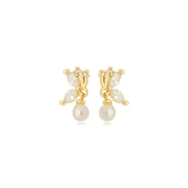Brinco Zirconia e Pingente Pérola
