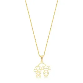 Colar Aro Oval Filhos Casal Ouro