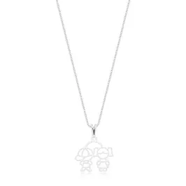 Colar Aro Oval Filhos Casal Prata