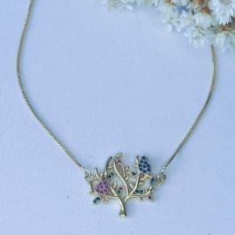 Colar Arvore da Vida Com Passaros Colors