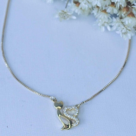 Colar Gato Cravejado