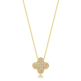 Colar Trevo Cravejado Cristal Vitoria