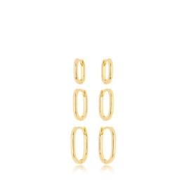Brinco Trio Argola Oval Lisa