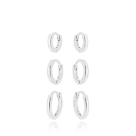 Brinco Trio Argola Redonda Lisa