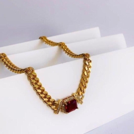 Colar Groumet e Zirconia Quadrada Luxo