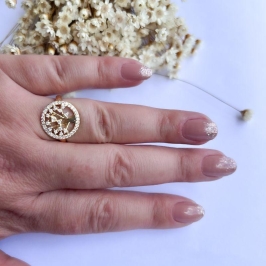 Anel Arvore da Vida Cravejado