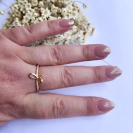 Anel Laço Liso e Microzirconias