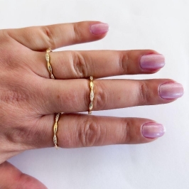 Anel Losango Liso e Cravejado