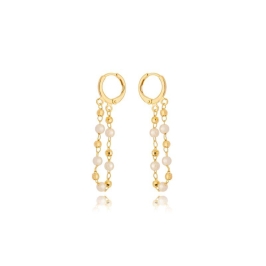 Brinco Argola Corrente Pérola e Esfera