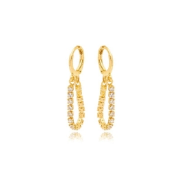 Brinco Argola Corrente Riviera Cristal