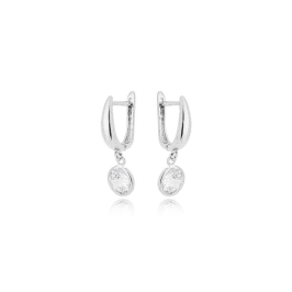 Brinco Argola Zirconia Cravação Inglesa