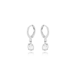 Brinco Argola Zirconia Redonda