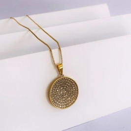 Colar Bola Cravejada Cristal