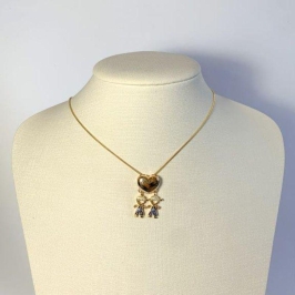 Colar Coração com 2 Filhos (as)