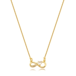 Colar Infinito com Zirconia Coração