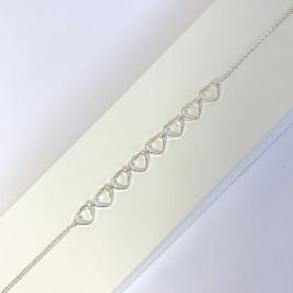 Tornozeleira Corações Diamantados