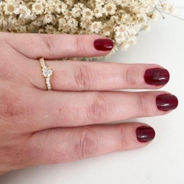 Anel Solitario Losango com Zirconias