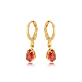 Brinco Argola Zirconia Gota