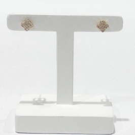 Brinco Mini Trevo Cravejado Ouro