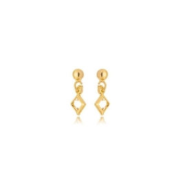 Brinco Pendente Zirconia Quadrada