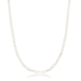 Colar Masculino Groumet Fina 60cm Prata