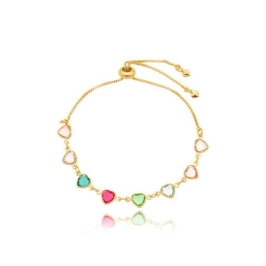 Pulseira Coração Colors Fecho Ajustavel