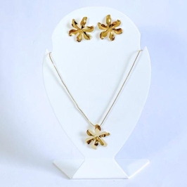 Conjunto Flor Petalas  Longas Ouro