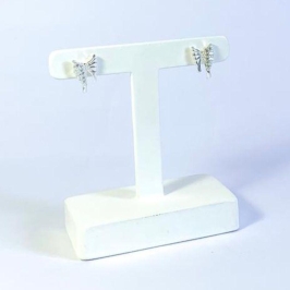 Brinco Borboleta Lisa e Cravejada Prata