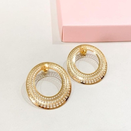 Brinco Oval Rede Ouro