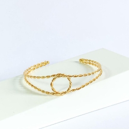 Pulseira Bracelete Trançado com Círculo ao Meio