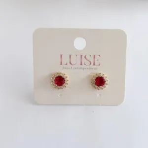 Conjunto Redondo Vermelho Cravejado